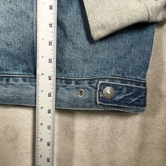 Levis Vintage Fit Hybrid Hooded Denim Trucker Hoodie Jean Jacket Mens XL - Picture 5 of 9